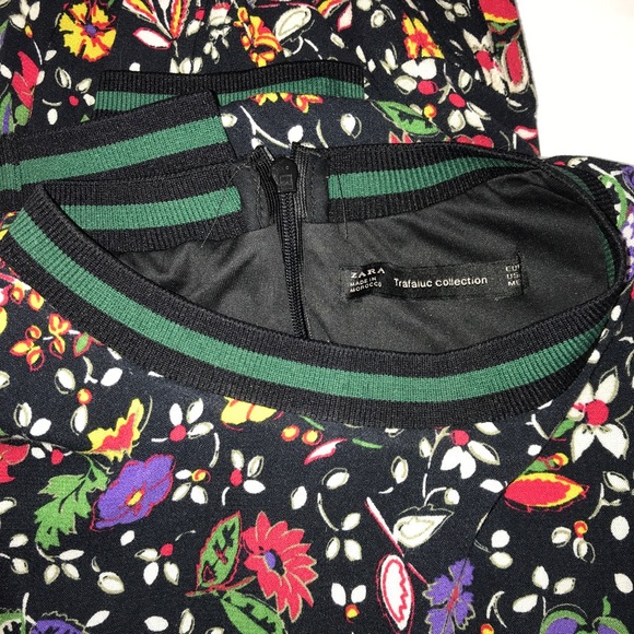 Zara Retro Floral Multicoloured Ruffle Flowy Dress - Picture 11 of 12